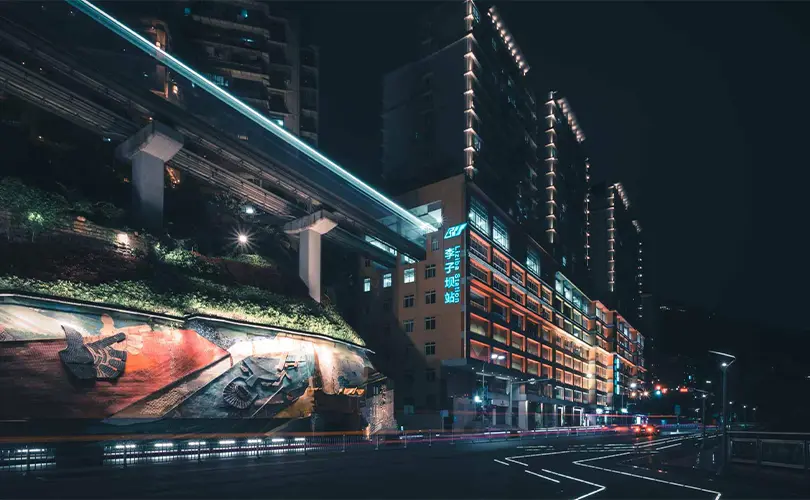Liziba Station Malam Hari